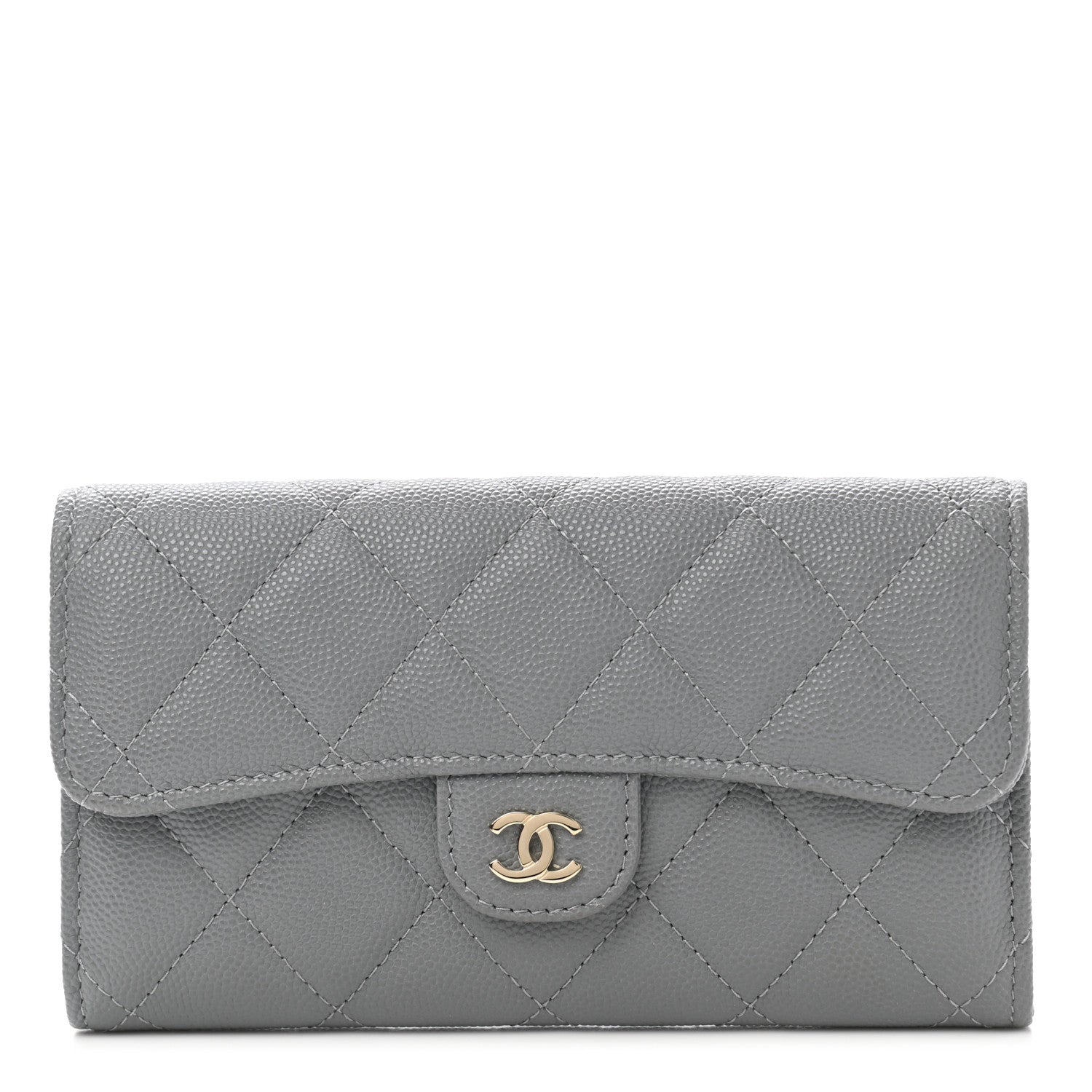 Chanel Caviar Quilted Medium Flap Wallet Grey 1 of 8