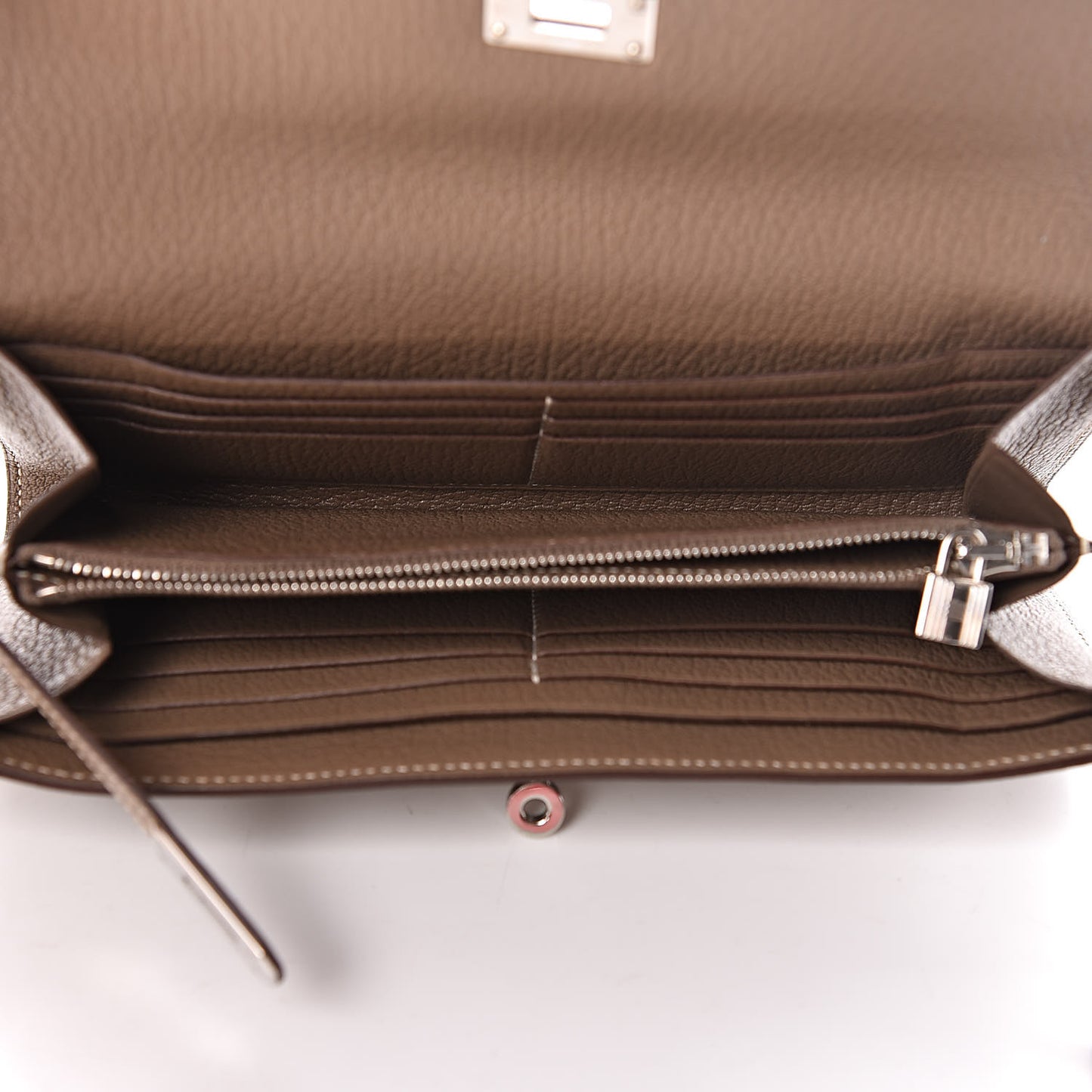 Chevre Mysore Kelly Longue Wallet Etoupe