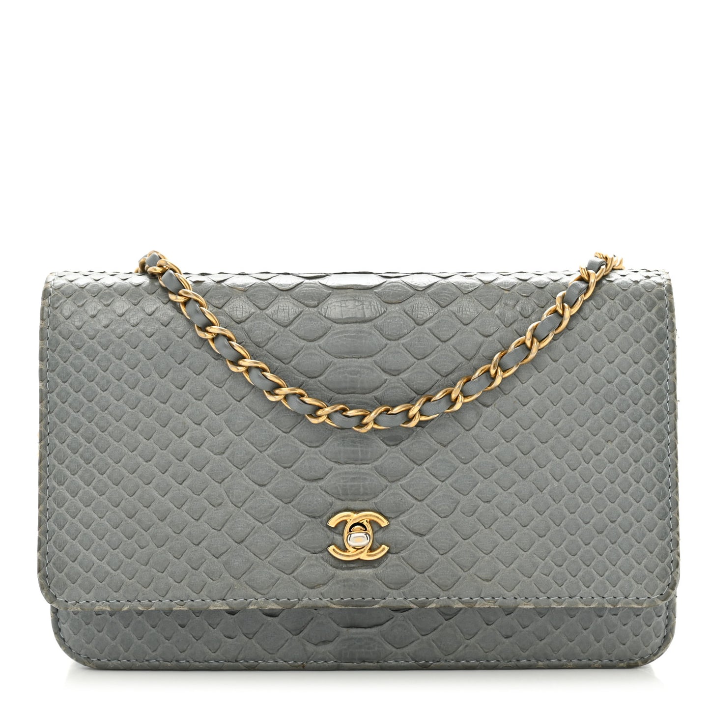 Snakeskin Wallet On Chain WOC Light Blue
