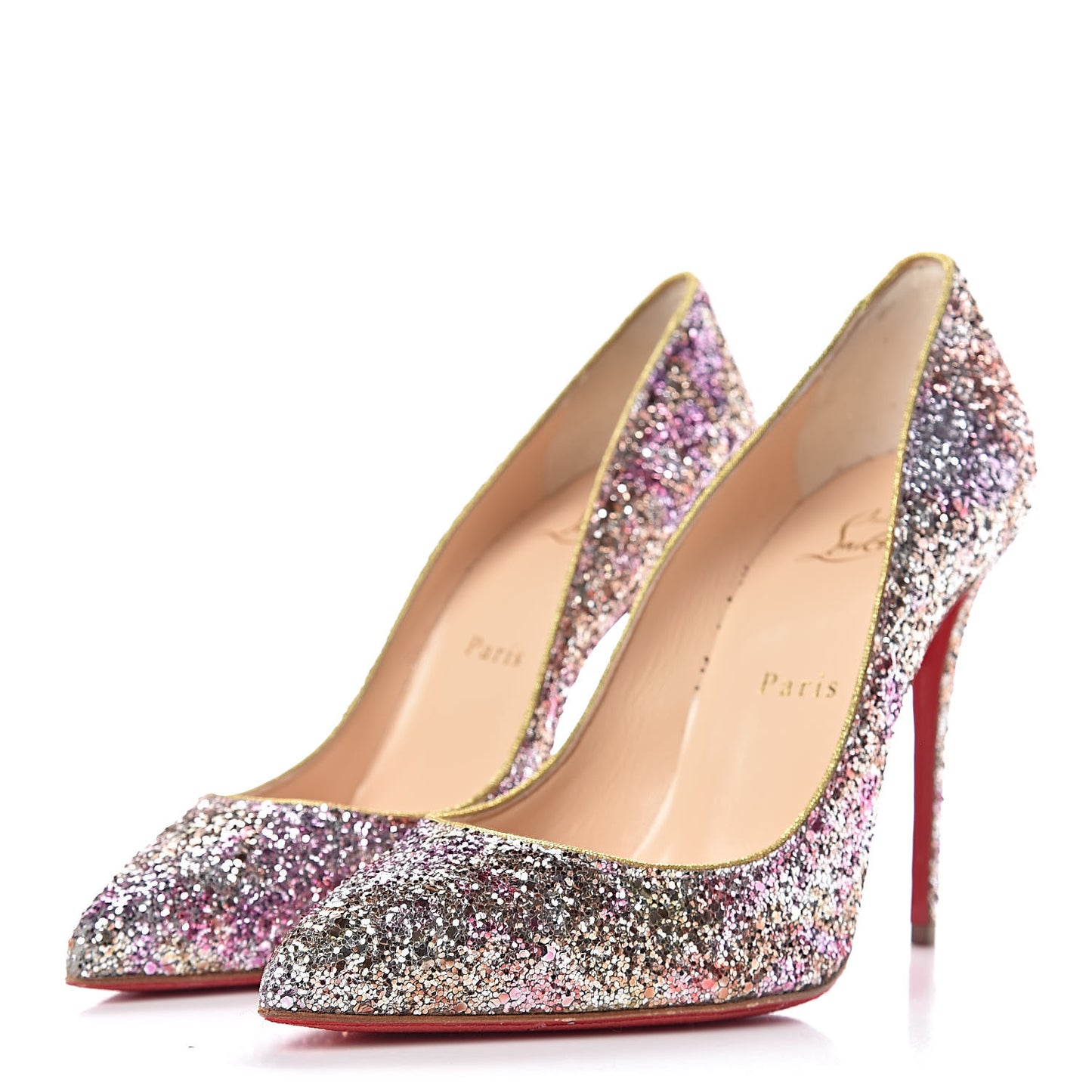 Glitter Aqua Ruban Metallic Pigalle Follies 100 Pumps 38 Rosette Gold