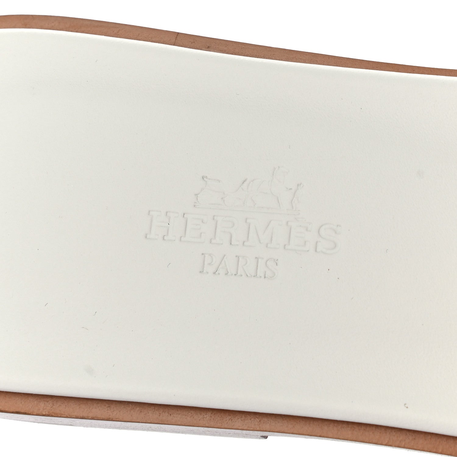 Hermes Box Calfskin Oran Sandals 37 White 5 of 9