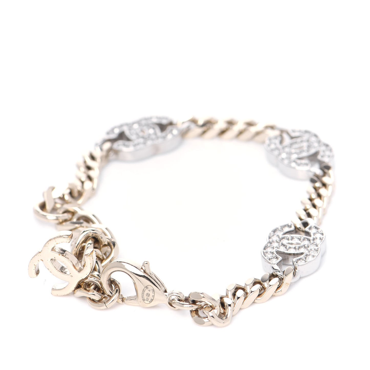 Crystal CC Chain Bracelet Gold Silver