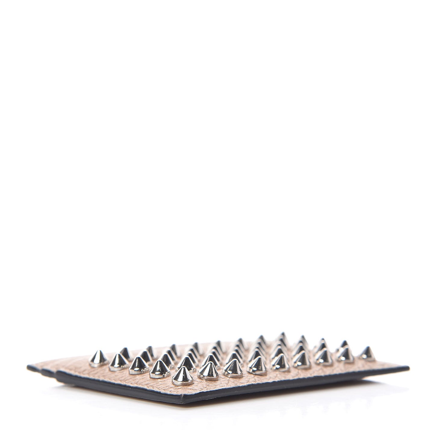 Grained Calfskin Spikes Kios Card Holder Cashmere