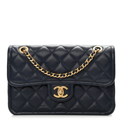 Chanel Caviar Quilted Medium Sweet Classic Flap Navy Blue 1 of 13