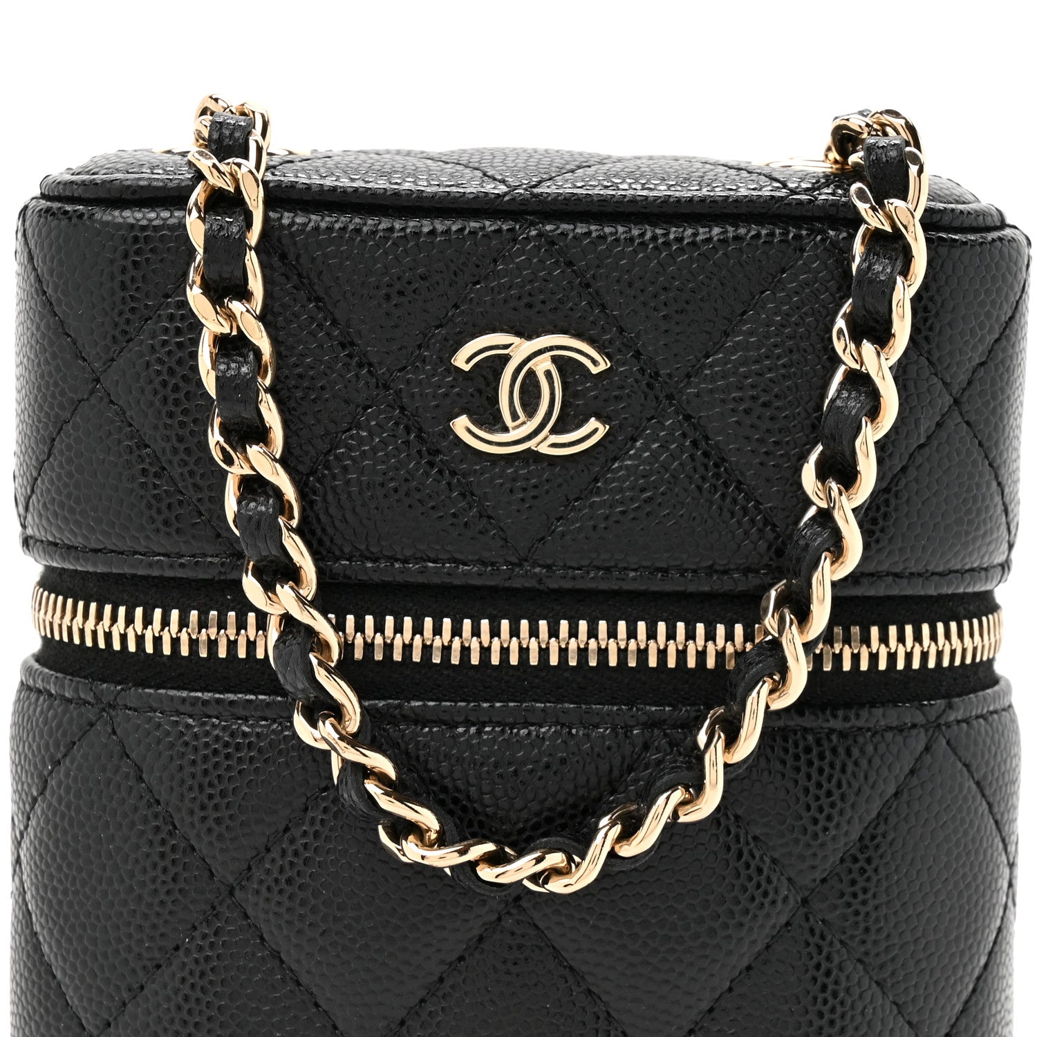 Chanel Caviar Quilted Phone Holder With Chain Black 8 of 11