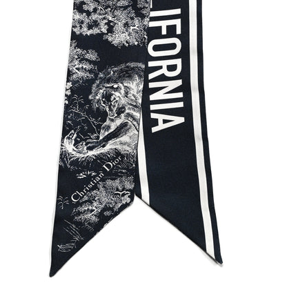 Christian Dior Silk Toile De Jouy Mitzah Scarf Black White 2 of 3