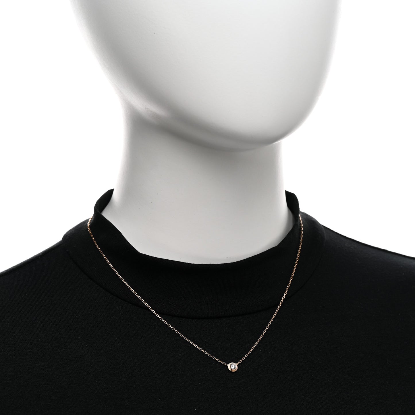 18K Pink Gold Diamond LM D'Amour Pendant Necklace