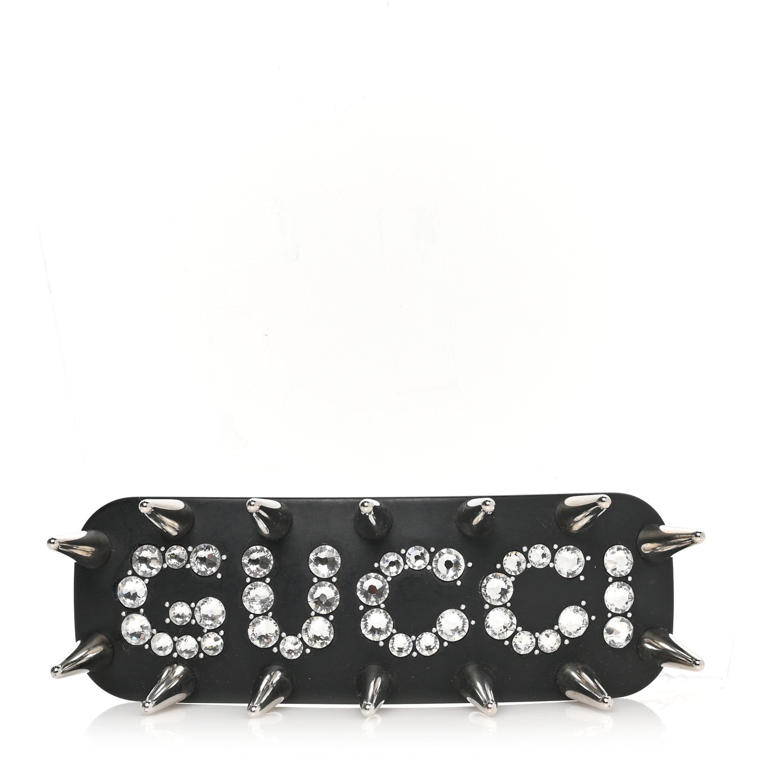 Gucci Resin Spikes Crystal Single Hair Barrette Black 1 of 4