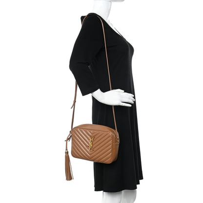 Saint Laurent Calfskin Matelasse Monogram Lou Camera Bag Cinnamon 2 of 13