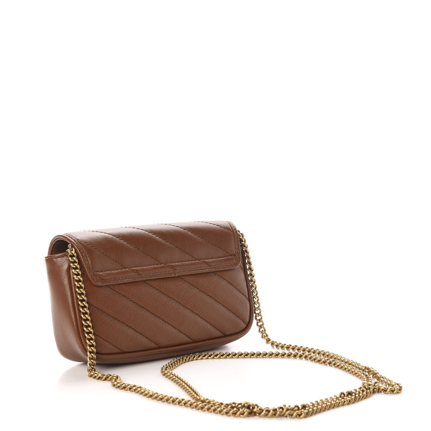 Azalea Calfskin Matelasse Diagonal Super Mini GG Marmont Shoulder Bag Cuir