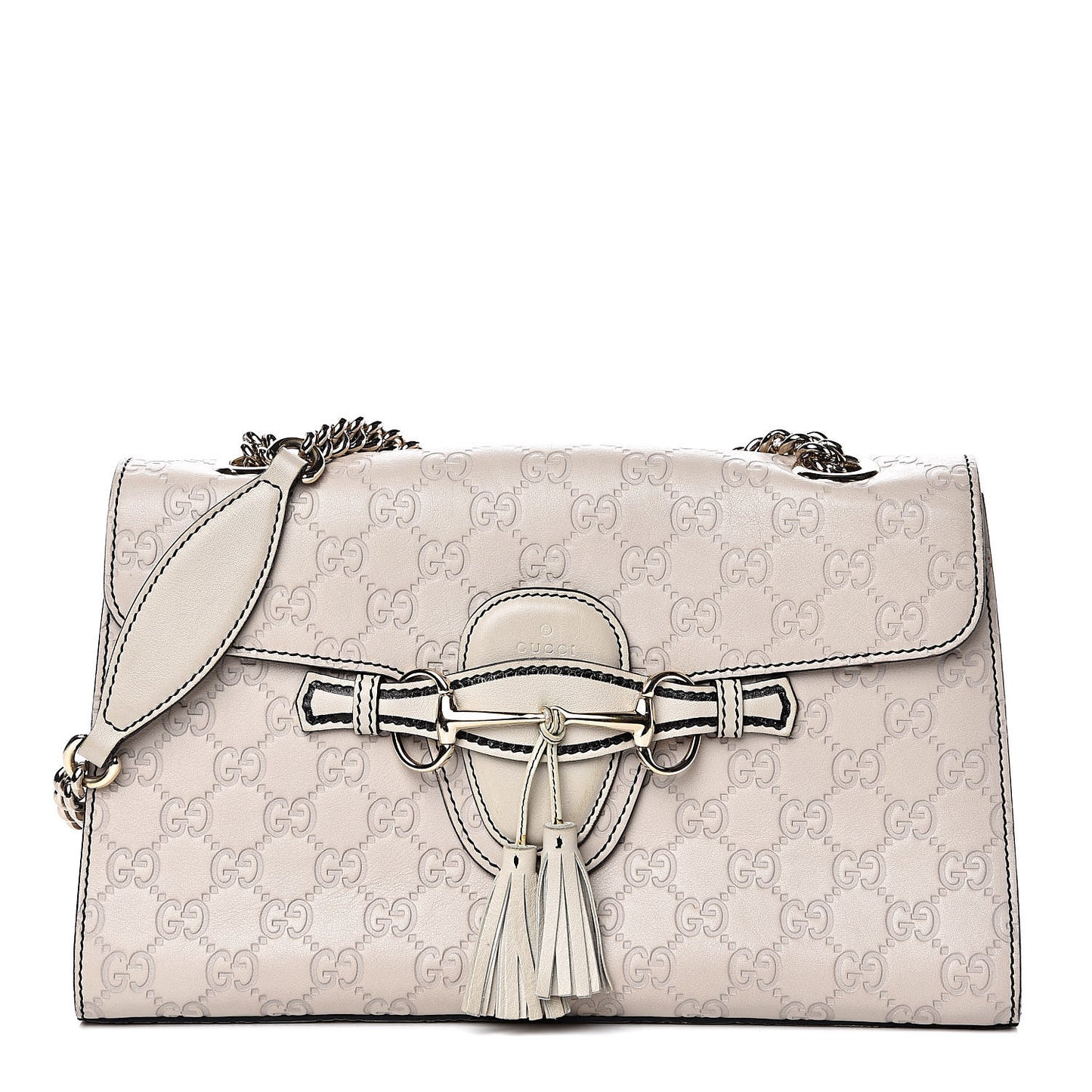 Guccissima Signature Medium Emily Chain Shoulder Bag Mystic White