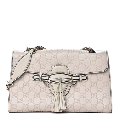 Gucci Guccissima Signature Medium Emily Chain Shoulder Bag Mystic White 1 of 17
