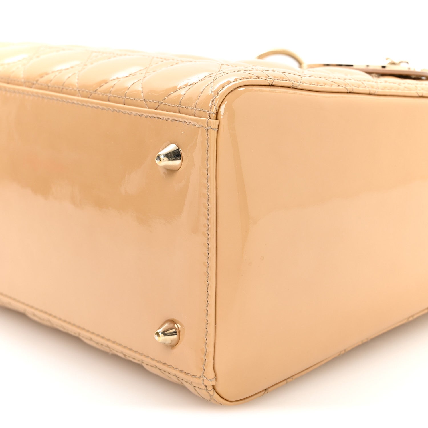 Christian Dior Patent Cannage Medium Lady Dior Beige 10 of 10