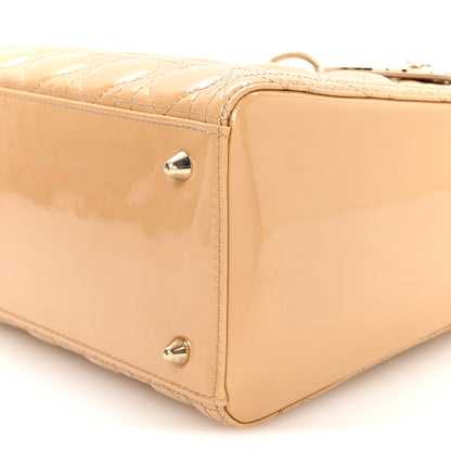 Christian Dior Patent Cannage Medium Lady Dior Beige 10 of 10
