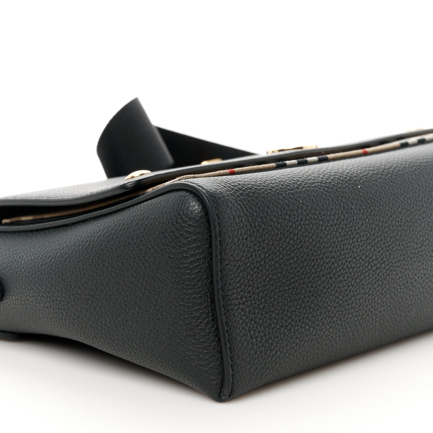 Grainy Calfskin Vintage Check Note Crossbody Bag Black