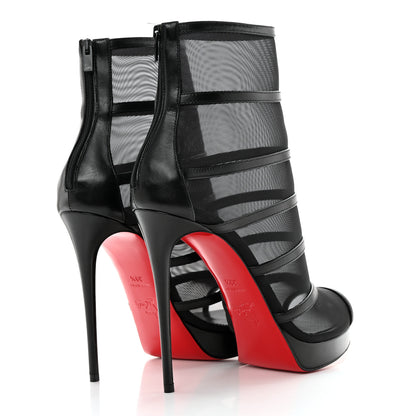 Christian Louboutin Mesh Doux Voile 120 Peep Toe Platform Booties 39.5 Black 4 of 12