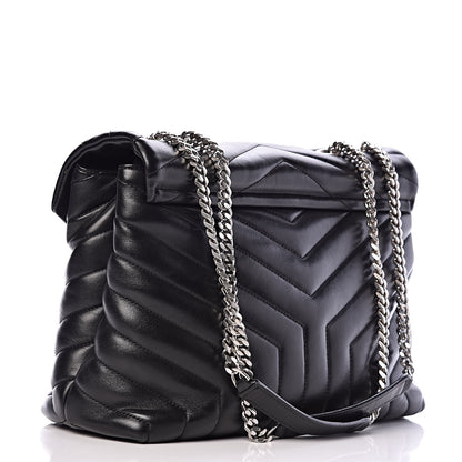 Saint Laurent Calfskin Y Quilted Monogram Medium Loulou Chain Satchel Black 3 of 10