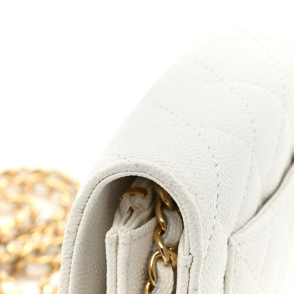 Chanel Caviar Quilted Enamel Coco Casino Wallet On Chain WOC White 16 of 17