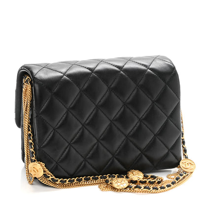 Chanel Lambskin Quilted Mini Medallion Multi Chain Flap Black 2 of 9