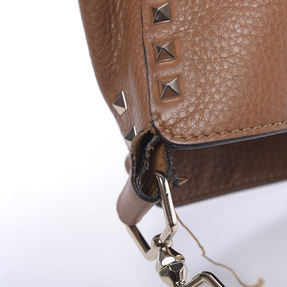 Valentino Garavani Pebbled Calfskin Small Rockstud Flip-Lock Messenger Bag Light Cuir 10 of 20