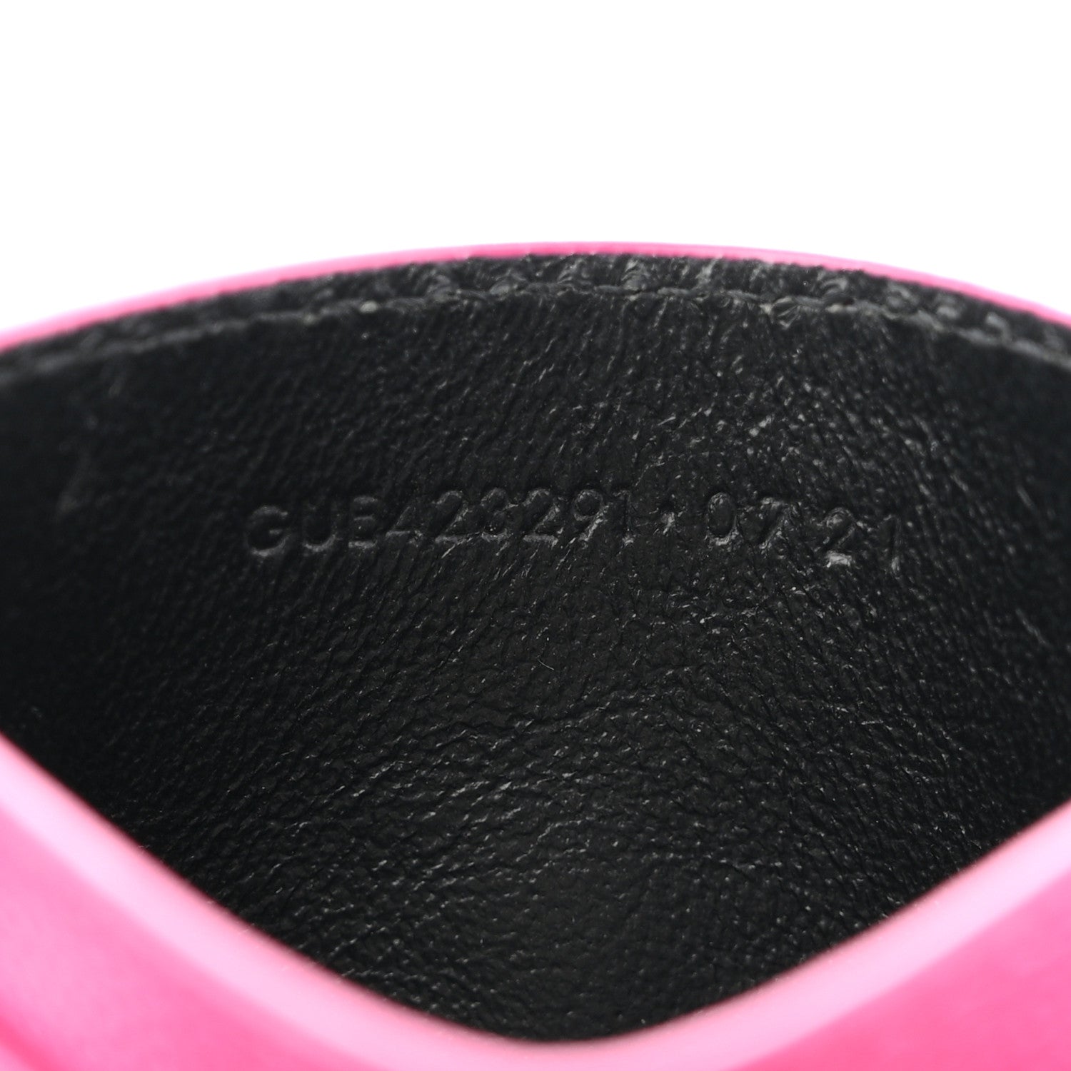 Saint Laurent Grain De Poudre Matelasse Chevron Monogram Credit Card Case Fuxia Couture 7 of 7