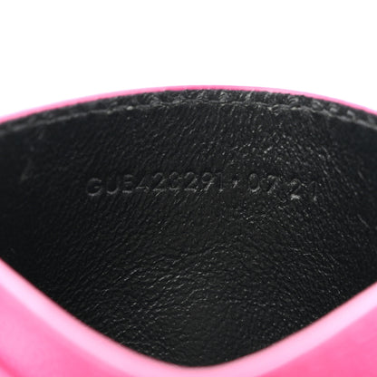 Saint Laurent Grain De Poudre Matelasse Chevron Monogram Credit Card Case Fuxia Couture 7 of 7