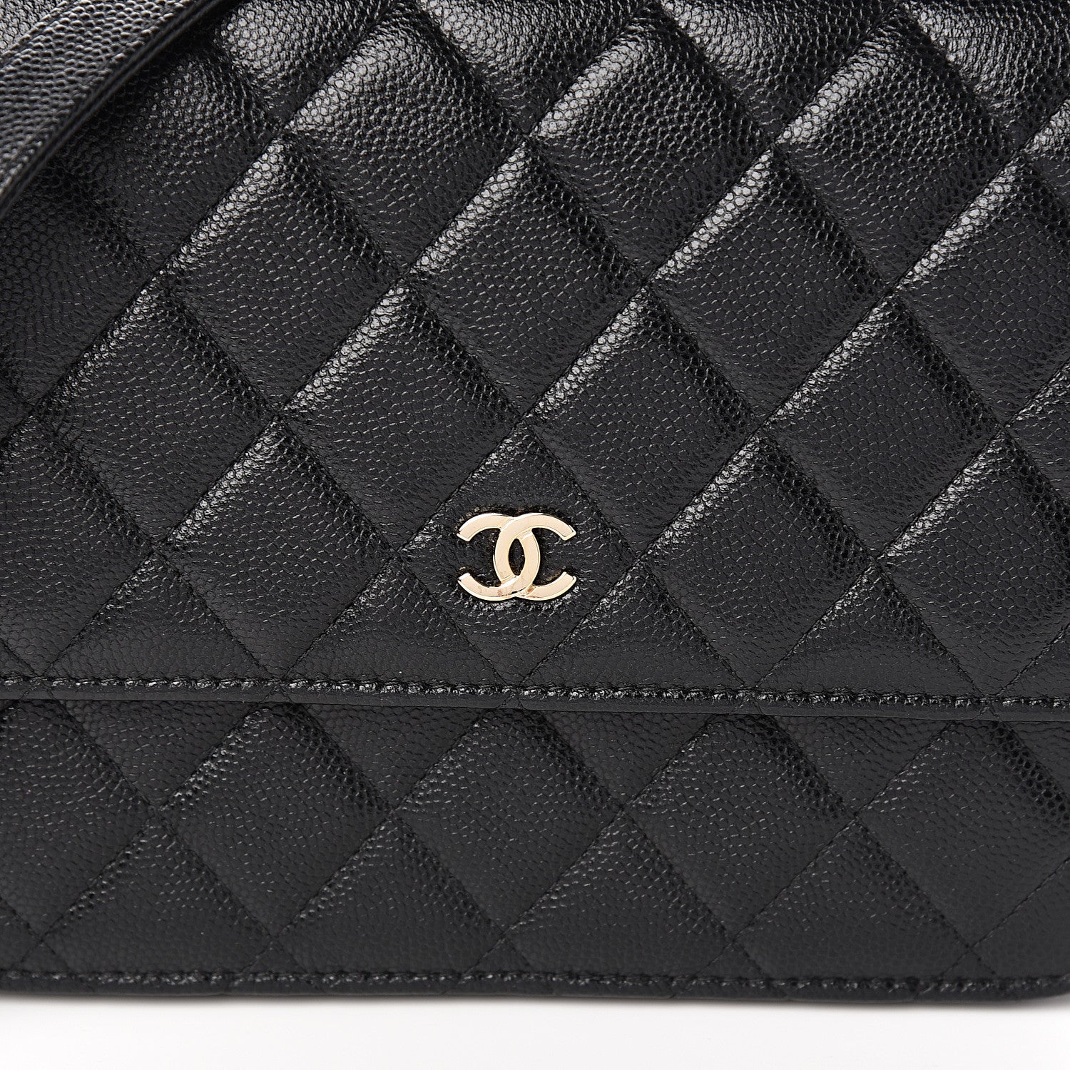 Chanel Caviar Quilted Square Wallet On Chain WOC Black 10 of 11