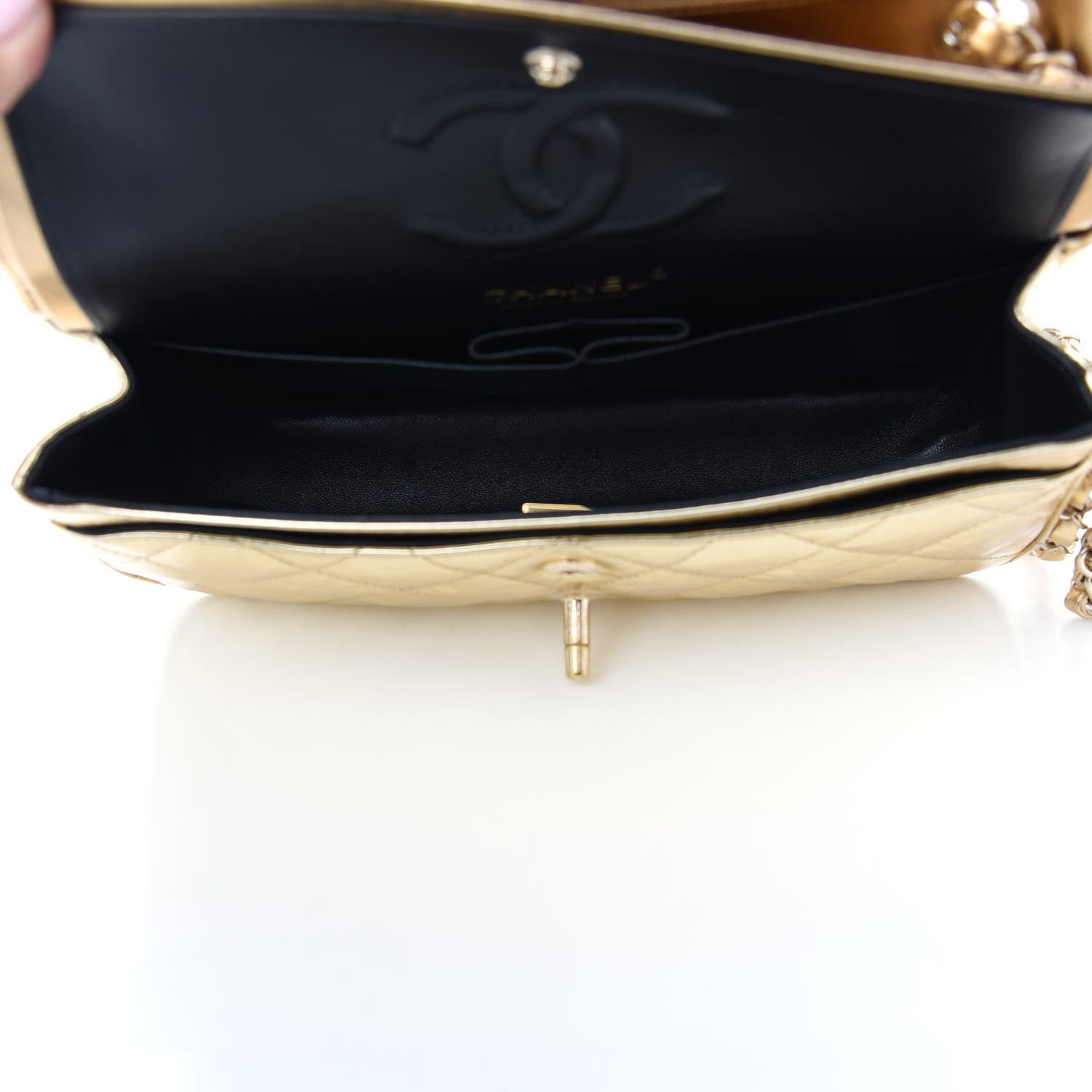 Chanel Hammered Metallic Calfskin Quilted Small Double Flap Gold 5 of 10