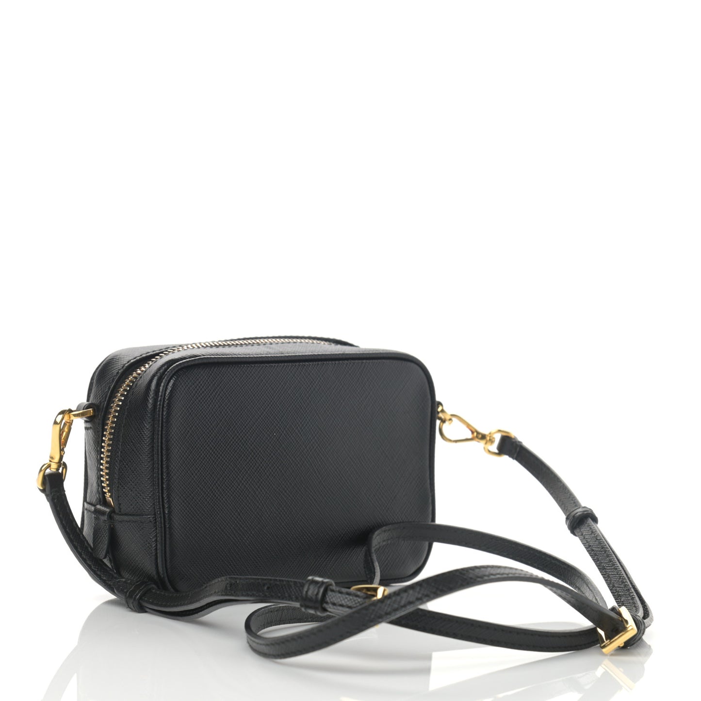 Saffiano Mini Camera Crossbody Bag Black