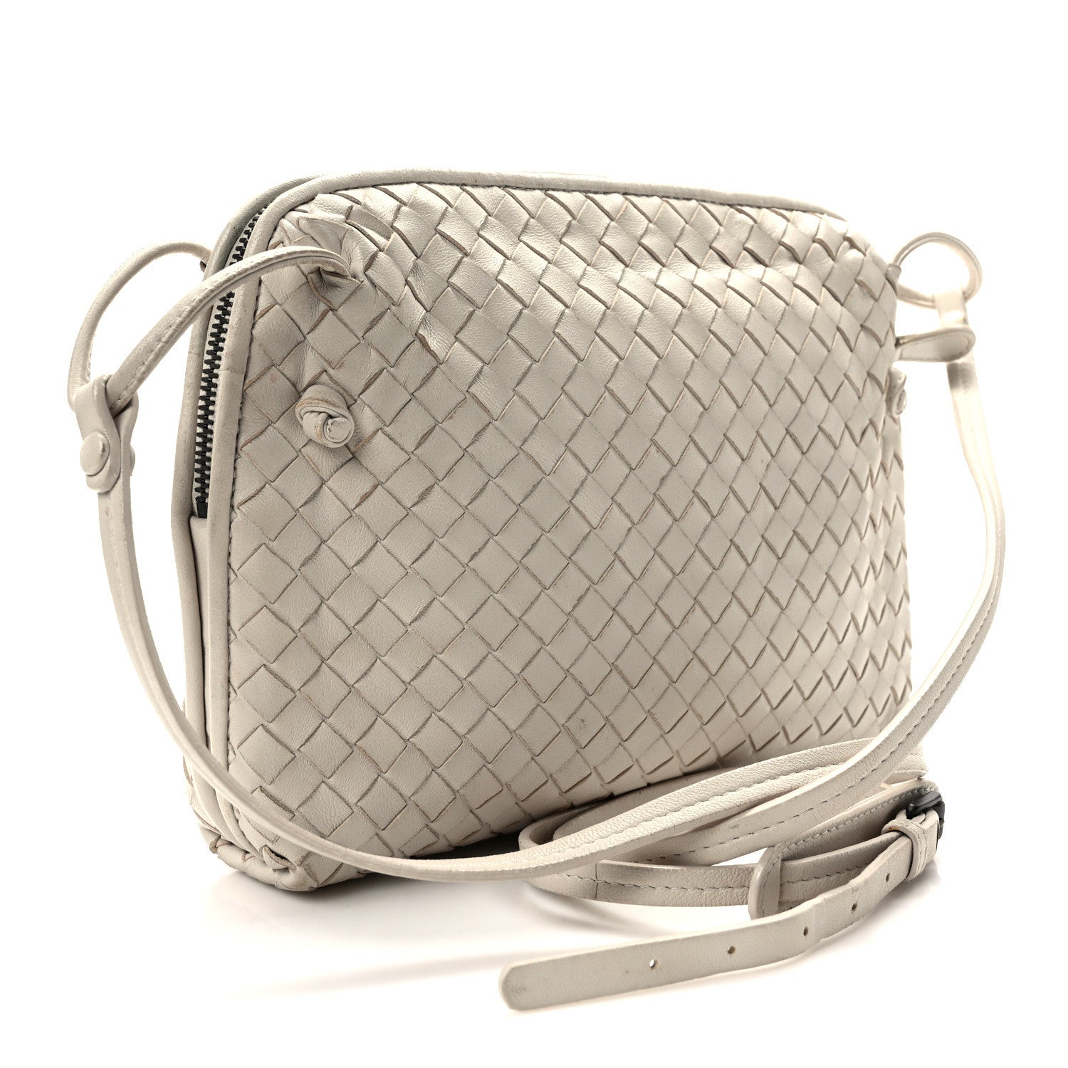 Bottega Veneta Nappa Intrecciato Nodini Crossbody Messenger White 3 of 12