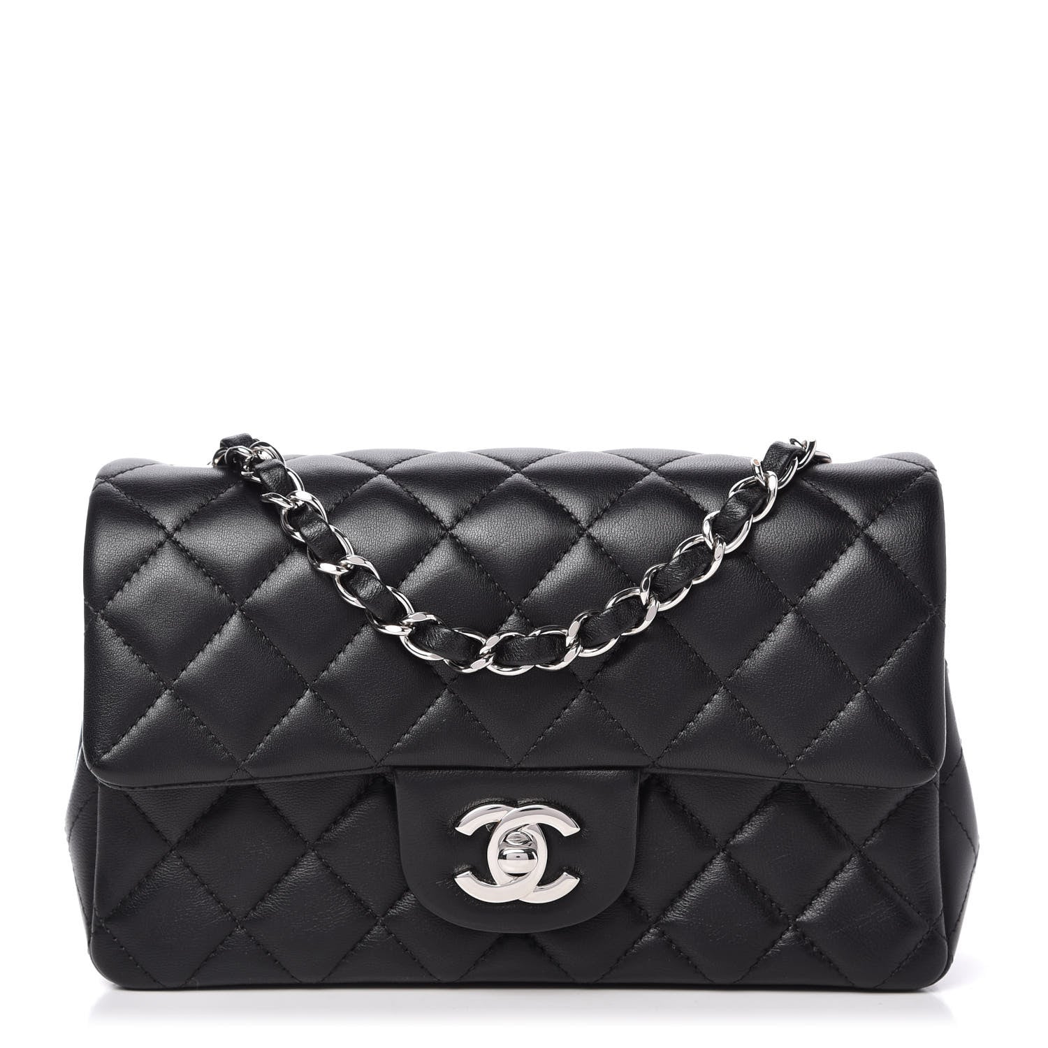 Chanel Lambskin Quilted Mini Rectangular Flap Black 1 of 10