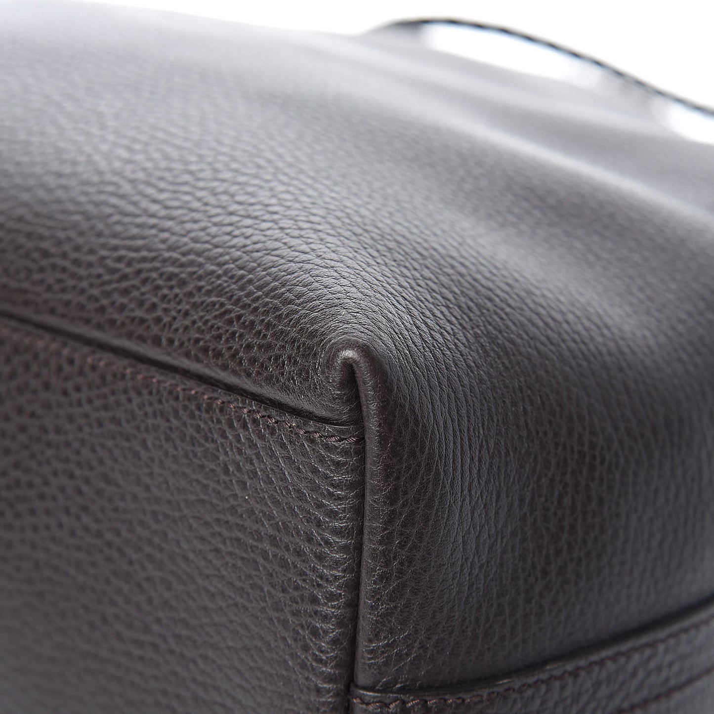 Calfskin Medium Braided Handle Gifford Tote Dark Brown