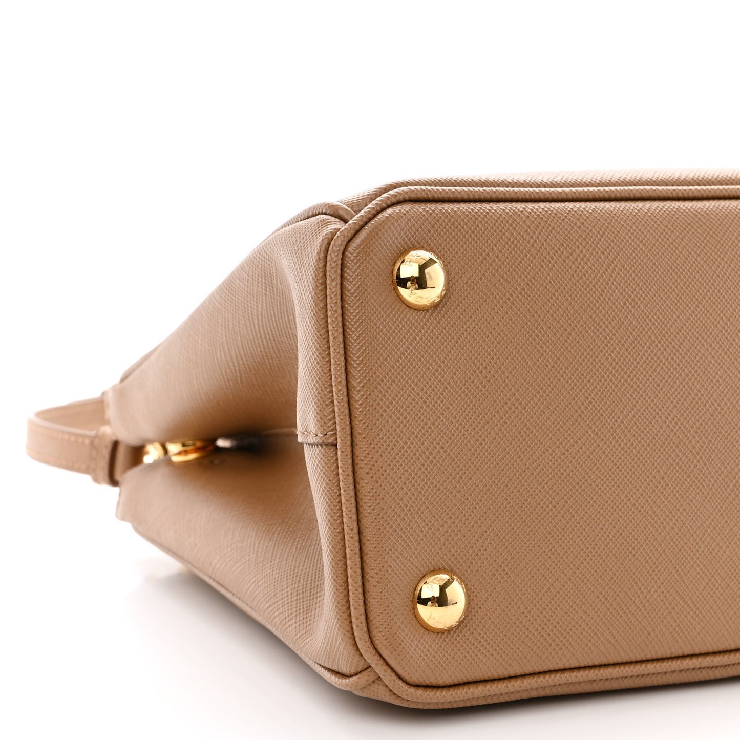 Saffiano Small Galleria Double Zip Tote Caramel