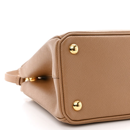 Prada Saffiano Small Galleria Double Zip Tote Caramel 11 of 14