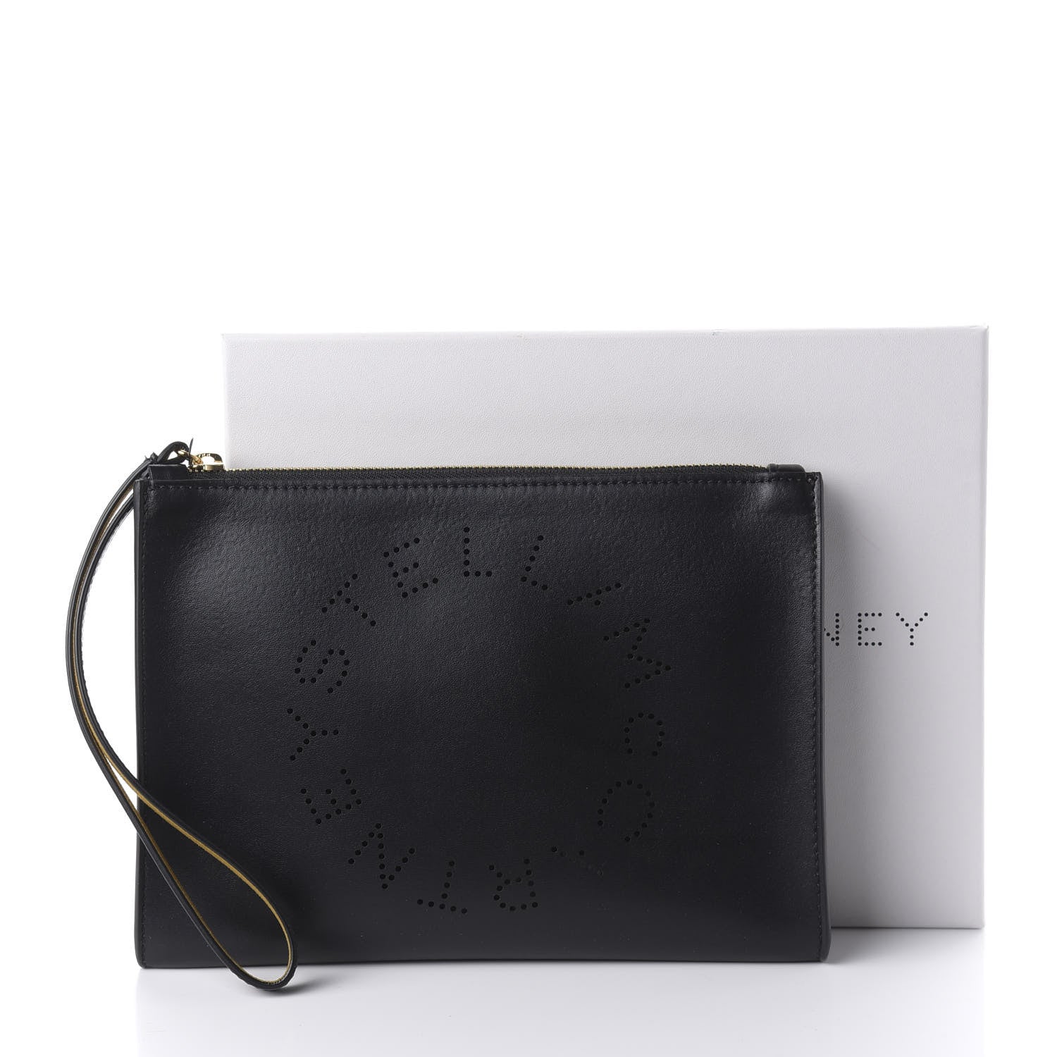 Stella McCartney Alter Nappa Perforated Logo Pouch Black 10 of 10