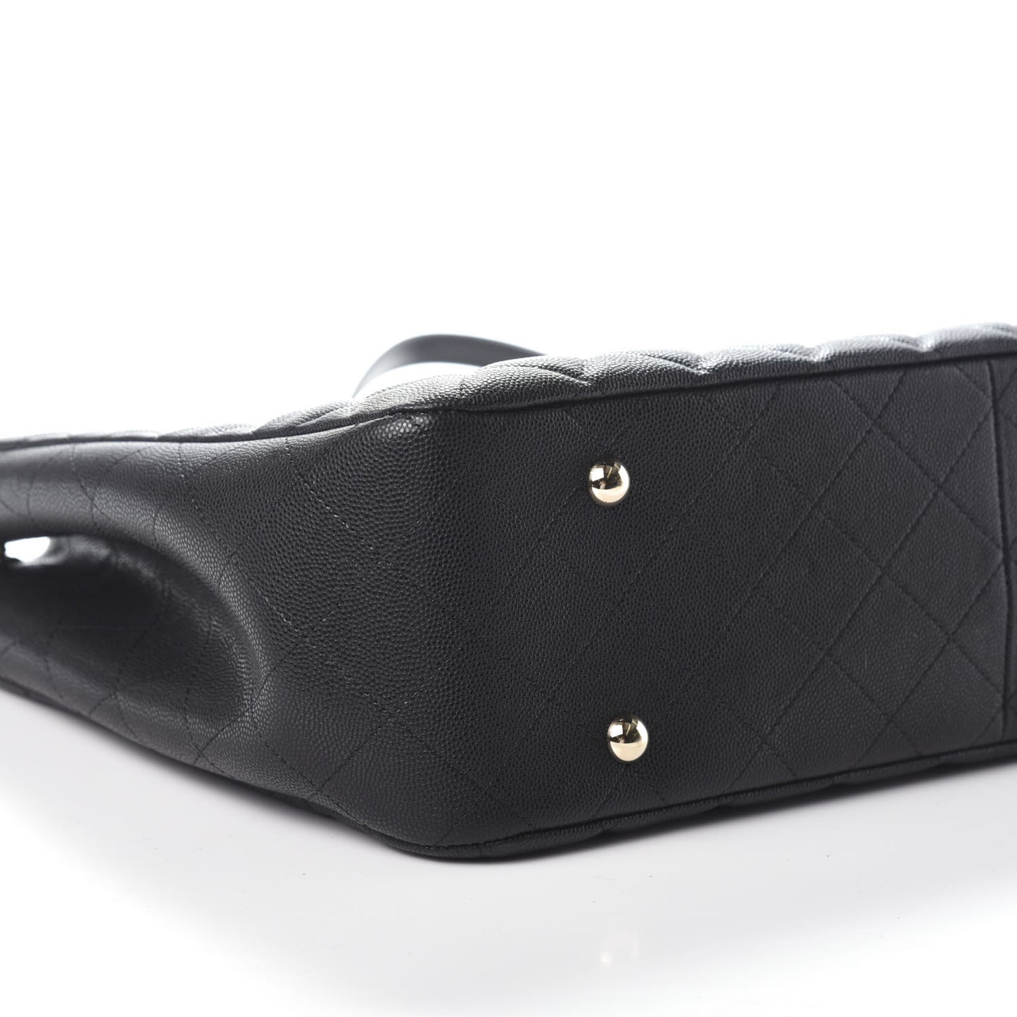 Caviar Quilted Large Shopping Tote Black