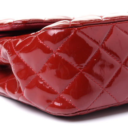 Chanel Patent Calfskin Quilted Medium Double Flap Dark Red 9 of 13