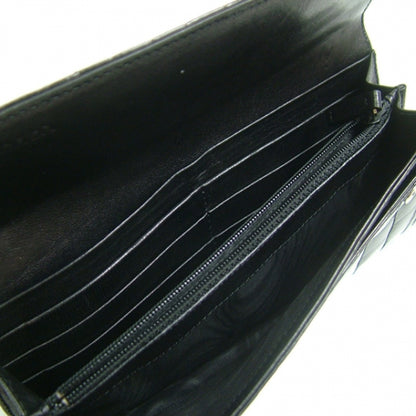 Prada Crocodile Embossed Flap Wallet Black 7 of 9
