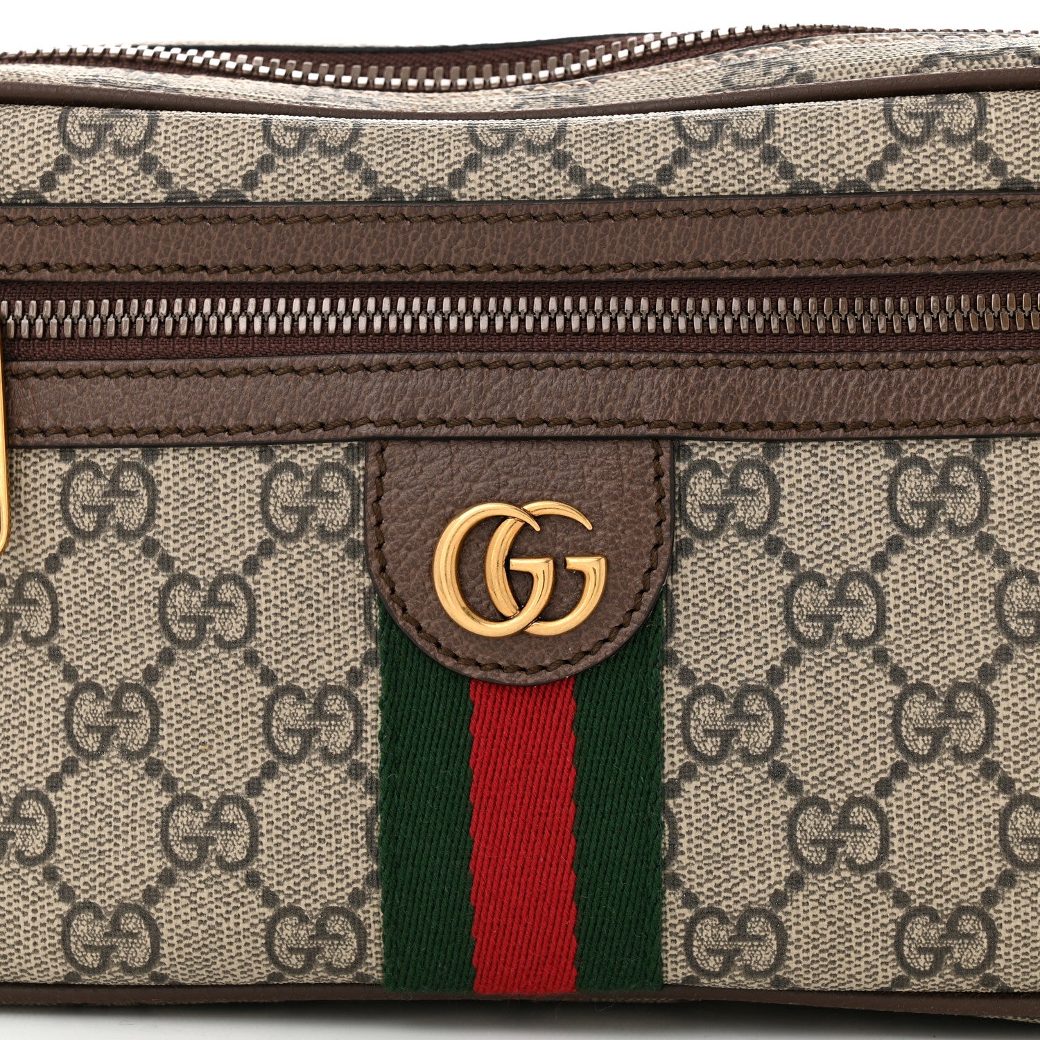 Gucci Soft GG Supreme Monogram Medium Ophidia Belt Bag Dark Brown 8 of 10