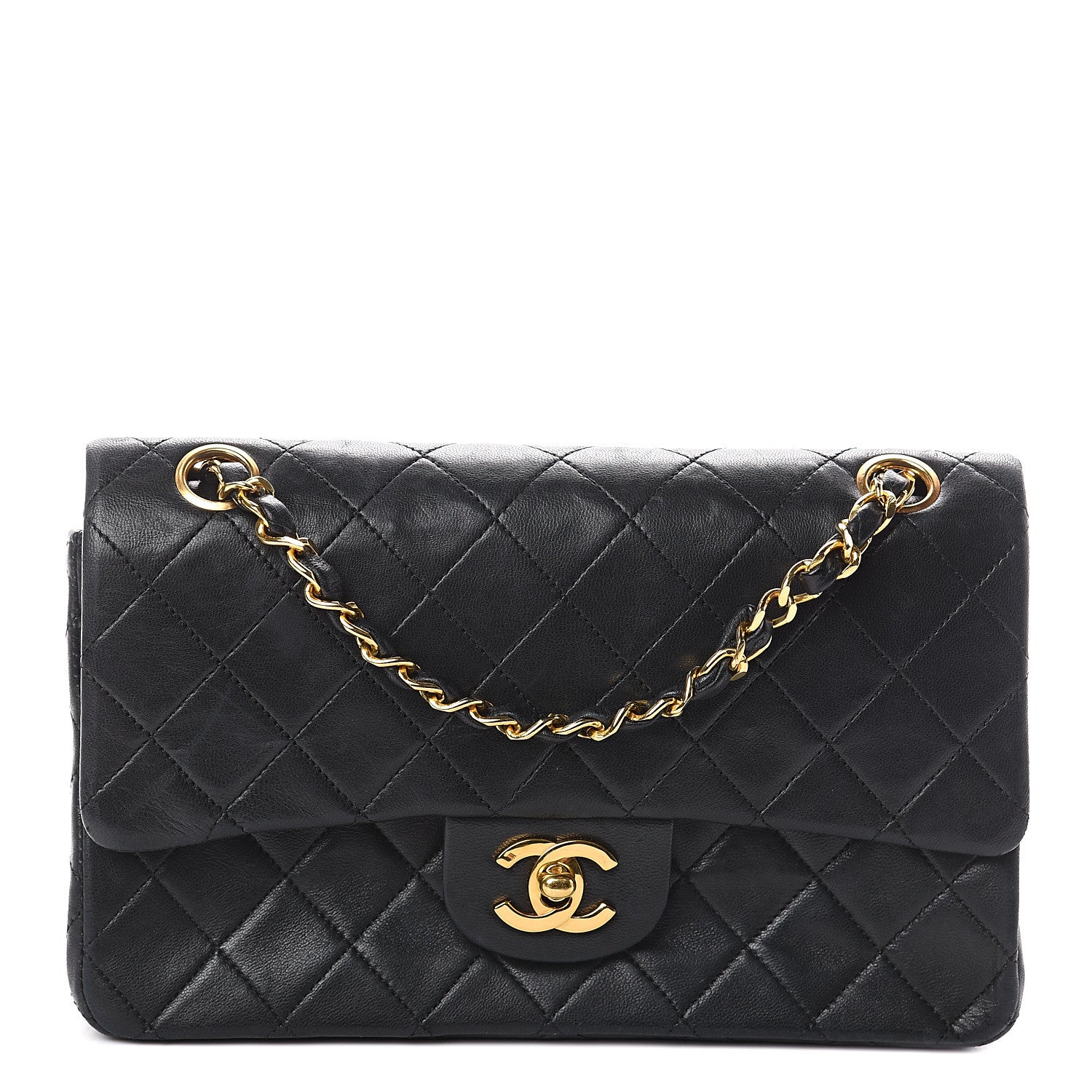Chanel Lambskin Quilted Small Double Flap Black 1 of 8