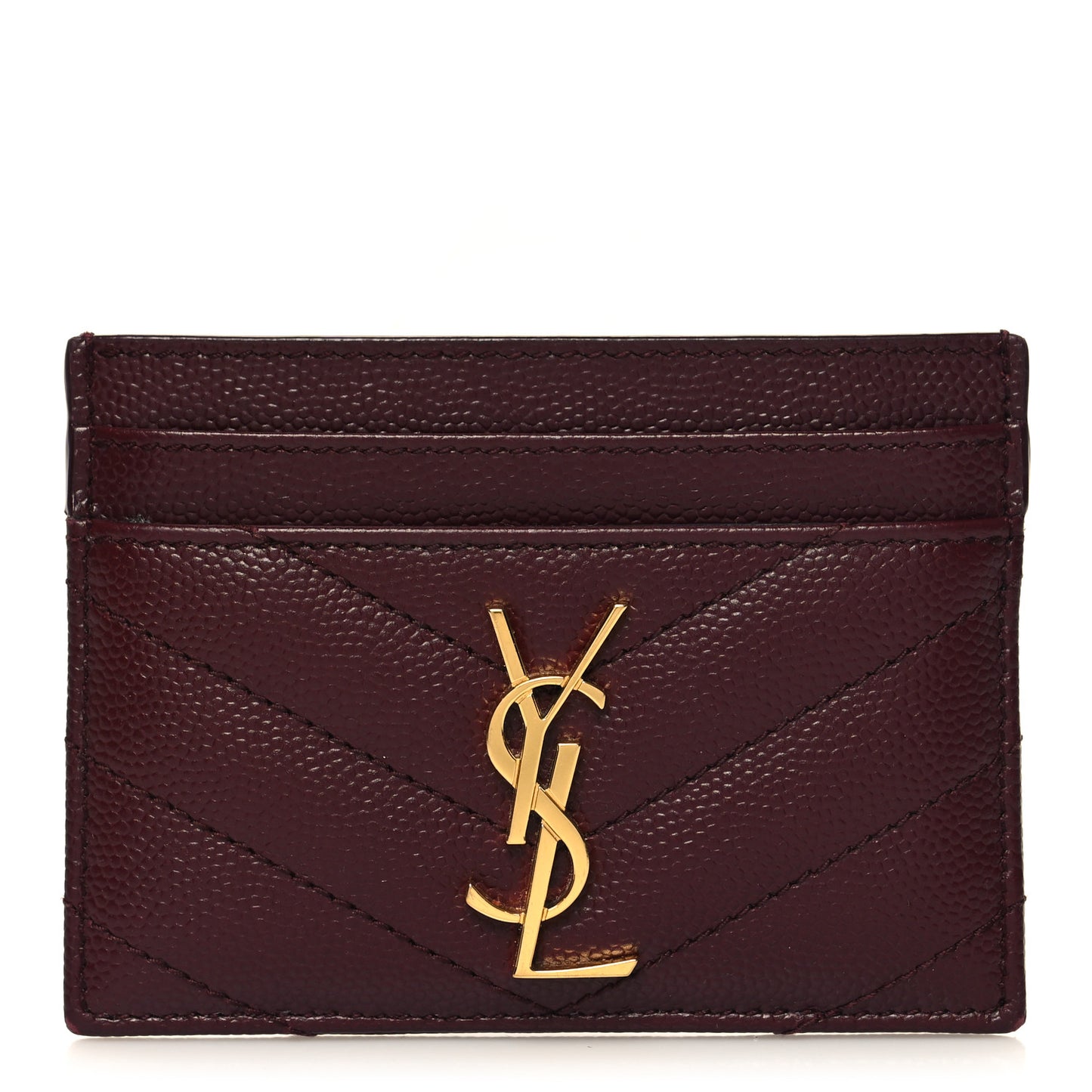 Grain De Poudre Matelasse Chevron Cassandre Credit Card Case Rouge Legion