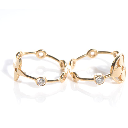 Louis Vuitton Diamond 18k Gold Monogram Skin Rings 5 3 of 4