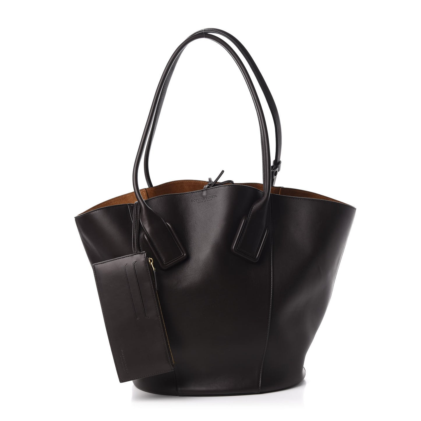 Smooth Calfskin Basket Tote Fondente