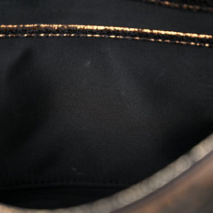 Versace Metallic Suede Palazzo Sultan Shoulder Bag Black Gold 15 of 17