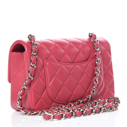 Chanel Lambskin Quilted Mini Rectangular Flap Dark Pink 3 of 10