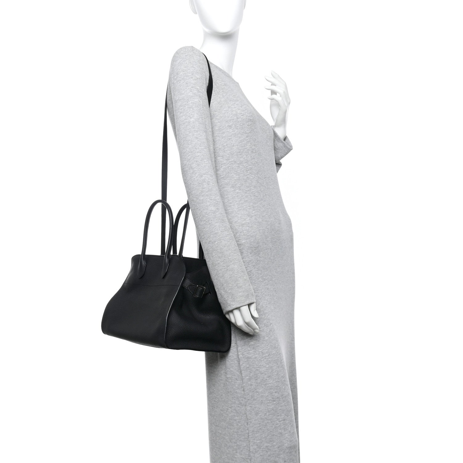 The Row Matte Grained Calfskin Soft Margaux 12 Black 1795467