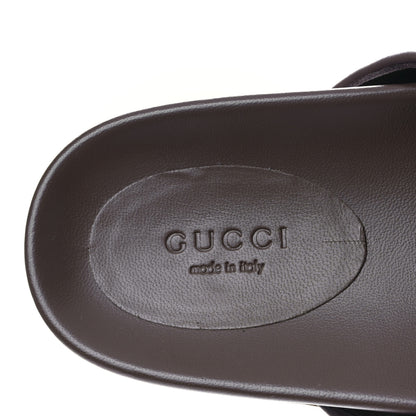 Gucci GG Supreme Monogram Miro Soft Calfskin Womens Horsebit Slippers 39 Beige Ebony New Acero 7 of 9