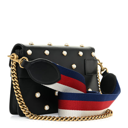 Gucci Nappa Pearl Studded Mini Queen Margaret Broadway Shoulder Bag Black 3 of 16