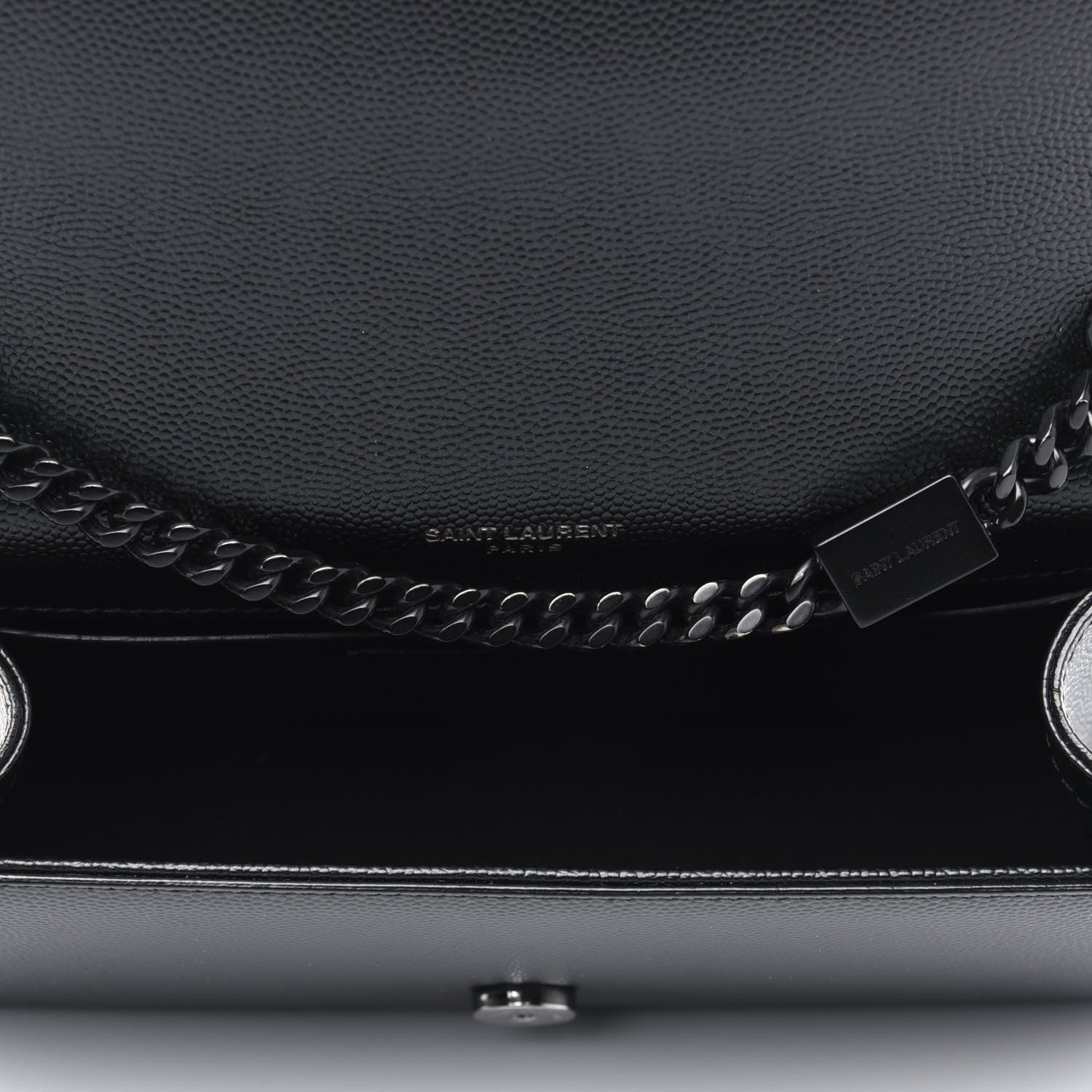 Saint Laurent Grain De Poudre Small Monogram Kate Satchel Black 4 of 4