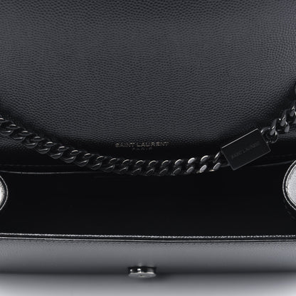 Saint Laurent Grain De Poudre Small Monogram Kate Satchel Black 4 of 4